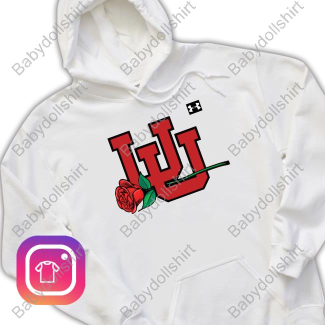Official Utah Football Interlocking Utah Utes Football Rose Hoodie Official Utah Football Interlocking Utah Utes Football Rose Hoodie