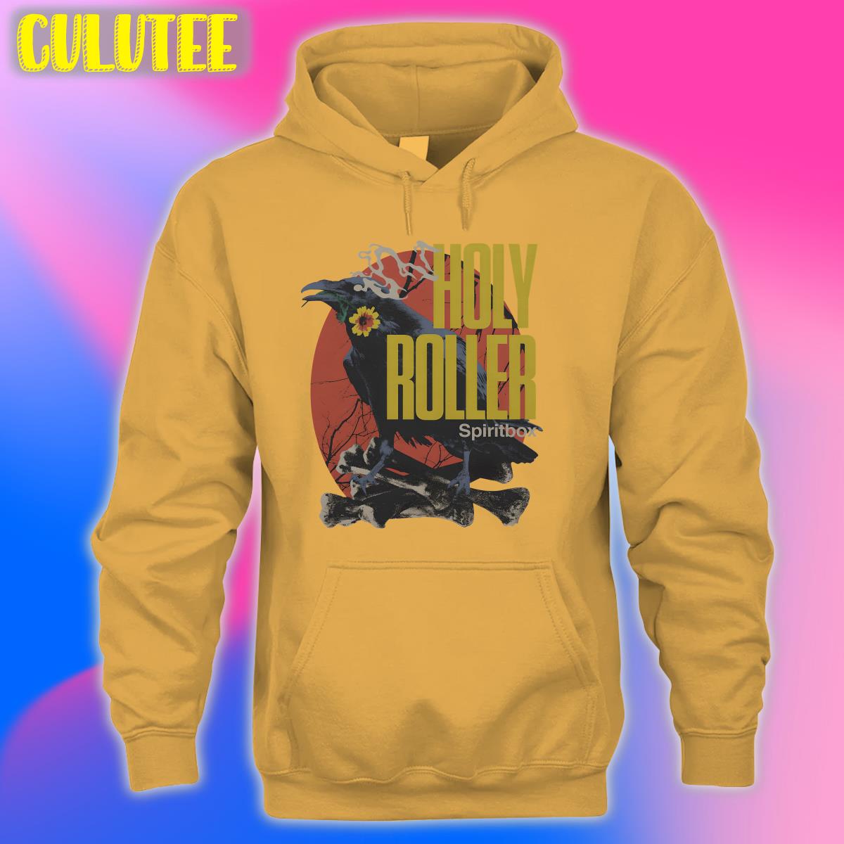 Spiritbox Merch Holy Roller Crow Hooded Sweatshirt Spiritbox Merch Holy Roller Crow Hooded Sweatshirt