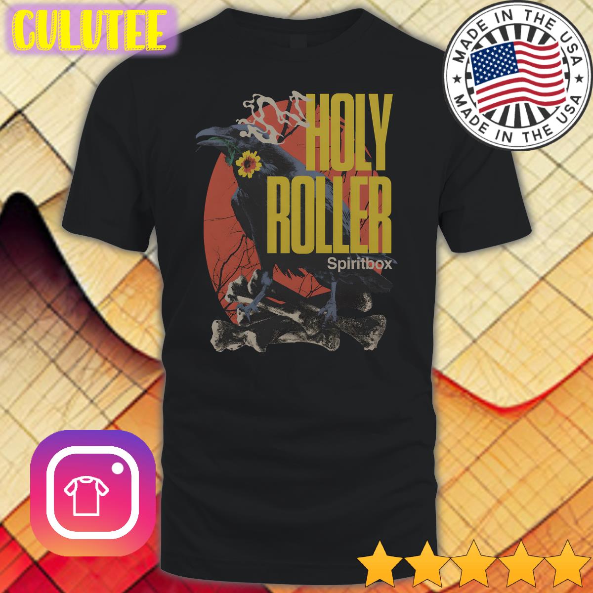 Spiritbox Merch Holy Roller Crow Hooded Sweatshirt Spiritbox Merch Holy Roller Crow Hooded Sweatshirt