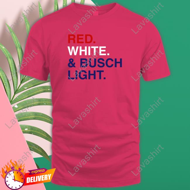 Official Red White & Busch Light T-Shirt Grey Official Red White & Busch Light T-Shirt Grey