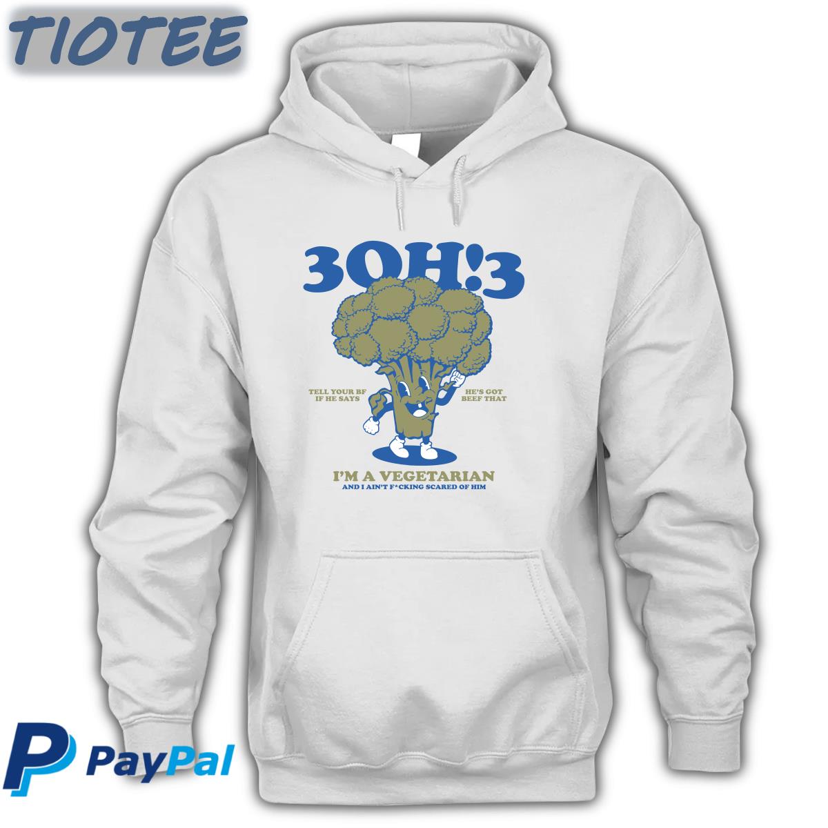 3Oh!3 Tell Your Bf If He Says He's Got Beef That I'm A Vegetarian And I Ain't Fcking Scared Of Him Crewneck Sweatshirt 3Oh!3 Tell Your Bf If He Says He's Got Beef That I'm A Vegetarian And I Ain't Fcking Scared Of Him Crewneck Sweatshirt